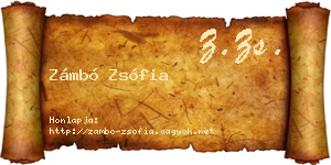 Zámbó Zsófia névjegykártya
