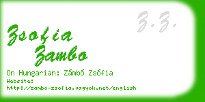 zsofia zambo business card