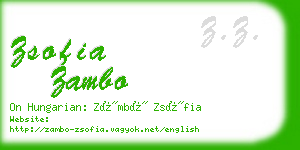 zsofia zambo business card